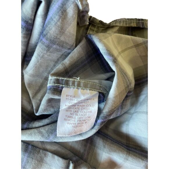 Stetson Men's Purple & Gray Plaid Collared Buttons Down Shirt Size XL - Picture 8 of 12